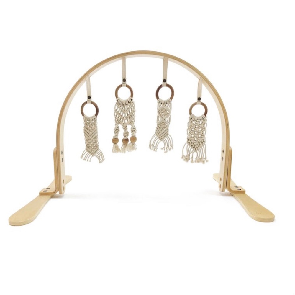 Organic Finn + Emma birch wood baby play gym